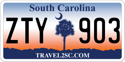 SC license plate ZTY903