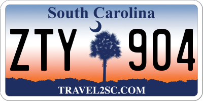 SC license plate ZTY904