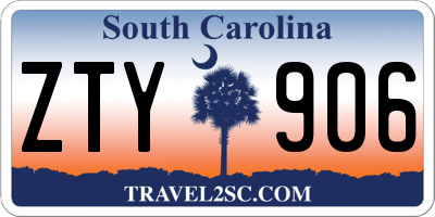 SC license plate ZTY906