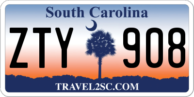 SC license plate ZTY908