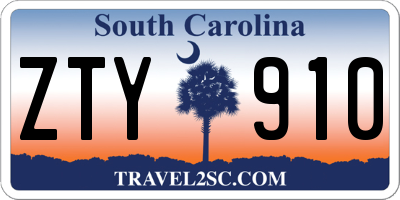 SC license plate ZTY910