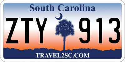SC license plate ZTY913