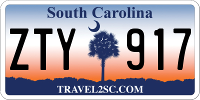 SC license plate ZTY917