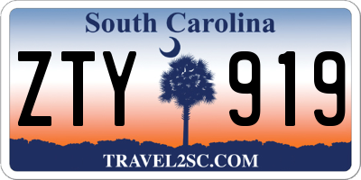 SC license plate ZTY919