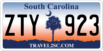 SC license plate ZTY923