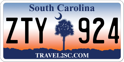 SC license plate ZTY924
