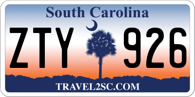 SC license plate ZTY926