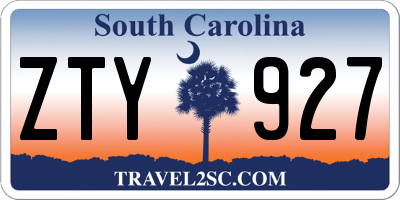 SC license plate ZTY927