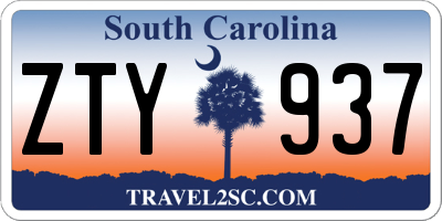 SC license plate ZTY937