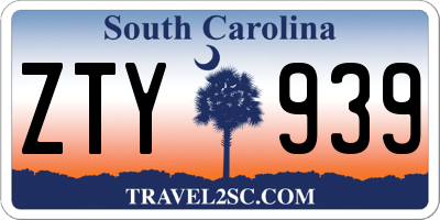 SC license plate ZTY939