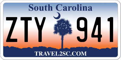 SC license plate ZTY941