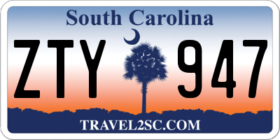 SC license plate ZTY947