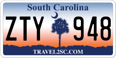 SC license plate ZTY948