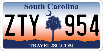 SC license plate ZTY954