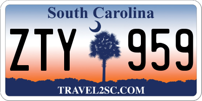 SC license plate ZTY959
