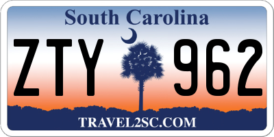 SC license plate ZTY962