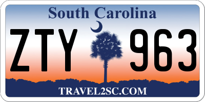 SC license plate ZTY963