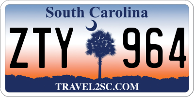 SC license plate ZTY964
