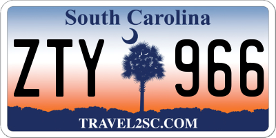 SC license plate ZTY966