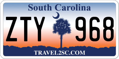SC license plate ZTY968