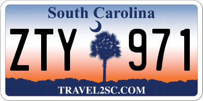 SC license plate ZTY971