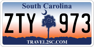 SC license plate ZTY973