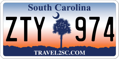SC license plate ZTY974