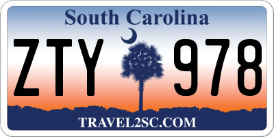 SC license plate ZTY978