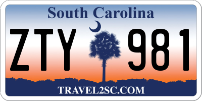 SC license plate ZTY981