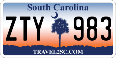 SC license plate ZTY983
