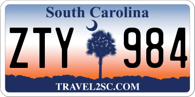 SC license plate ZTY984