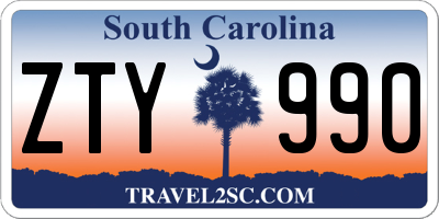 SC license plate ZTY990
