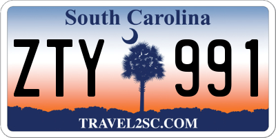 SC license plate ZTY991
