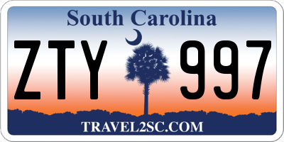 SC license plate ZTY997