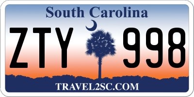 SC license plate ZTY998