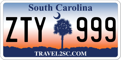 SC license plate ZTY999