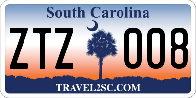 SC license plate ZTZ008