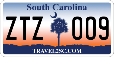 SC license plate ZTZ009