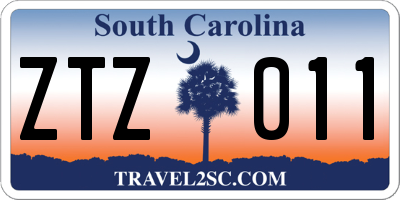 SC license plate ZTZ011