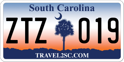 SC license plate ZTZ019
