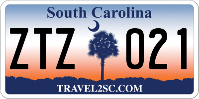SC license plate ZTZ021