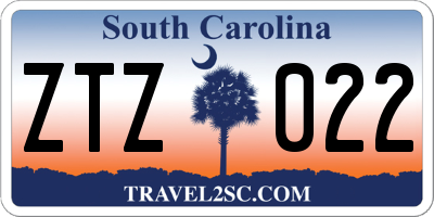SC license plate ZTZ022