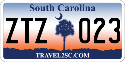 SC license plate ZTZ023