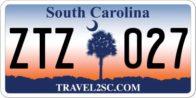 SC license plate ZTZ027