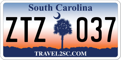SC license plate ZTZ037
