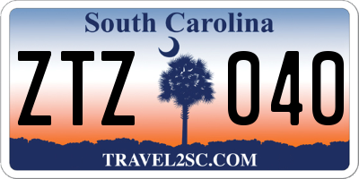 SC license plate ZTZ040
