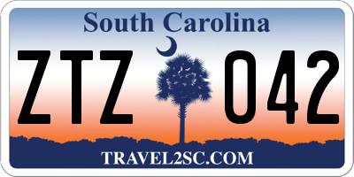 SC license plate ZTZ042