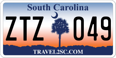 SC license plate ZTZ049