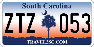 SC license plate ZTZ053