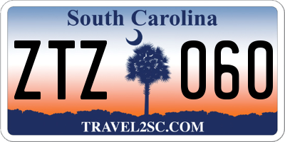 SC license plate ZTZ060